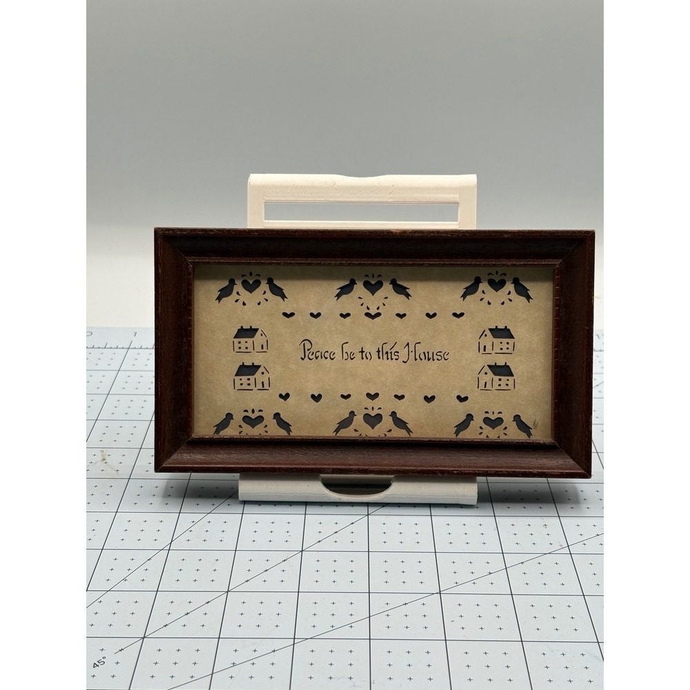 Vintage Designs With Scissors 1989 Peace Be To This House Framed Paper Cutting